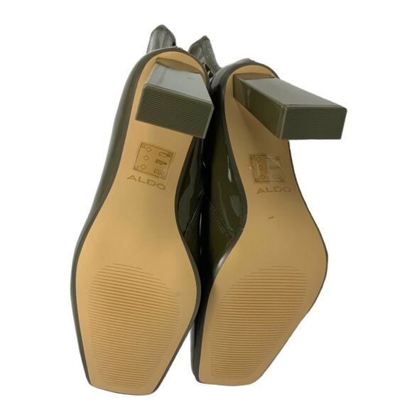 Aldo Fidella Faux Patent Leather Ankle Bootie Olive Green Size 7.5 NWT $140 MSRP - Picture 7 of 7